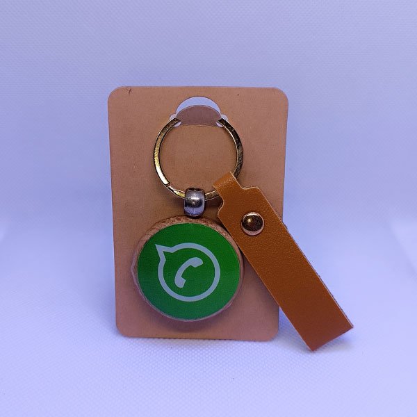 Premium NFC Wooden & Epoxy Keychain-Whatsapp
