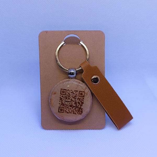 Premium NFC Wooden & Epoxy Keychain-Facebook