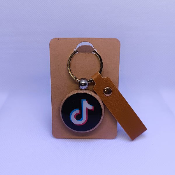 Premium NFC Wooden & Epoxy Keychain-Tiktok
