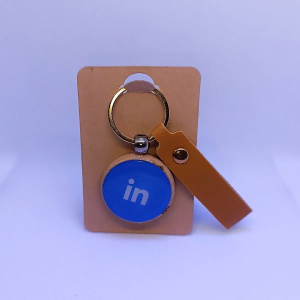 Premium NFC Wooden & Epoxy Keychain-LinkedIn