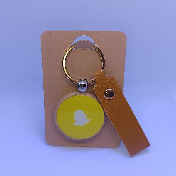 Premium NFC Wooden & Epoxy Keychain-Snapchat