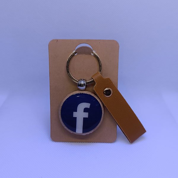 Premium NFC Wooden & Epoxy Keychain-Facebook